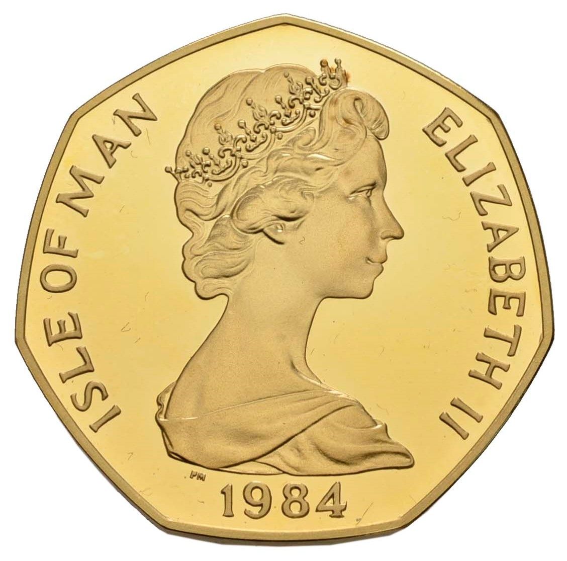 Isle of Man 50 Pence - Elizabeth II Tourist Trophy Motorcycle Races; Gold Proof obverse