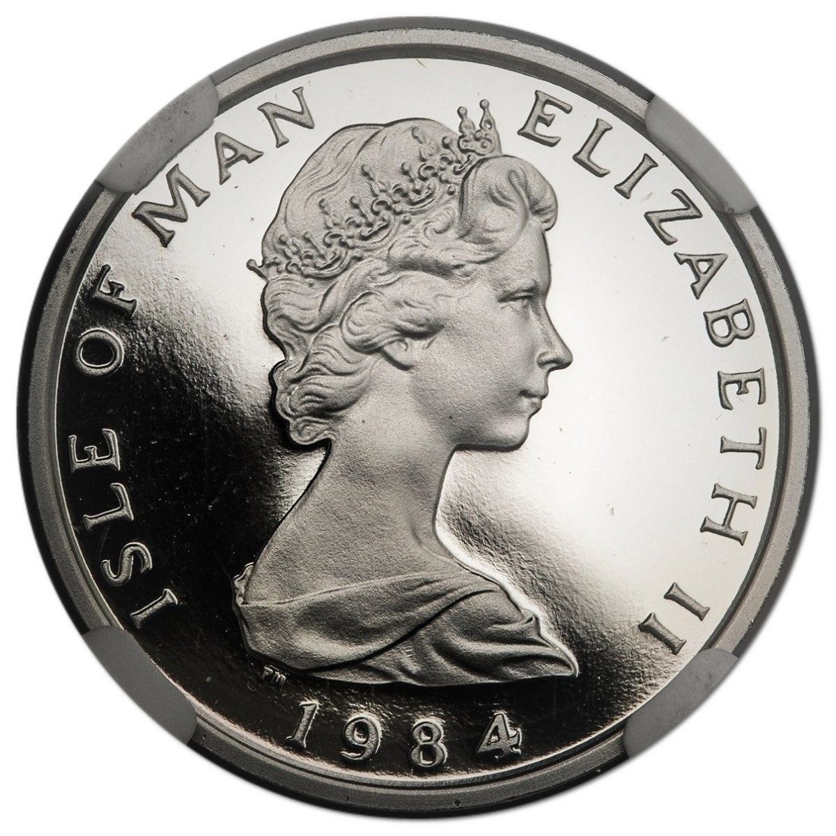 Isle of Man 2 Pence - Elizabeth II Peregrine Falcon - Quincentenary of the College of Arms; Platinum obverse
