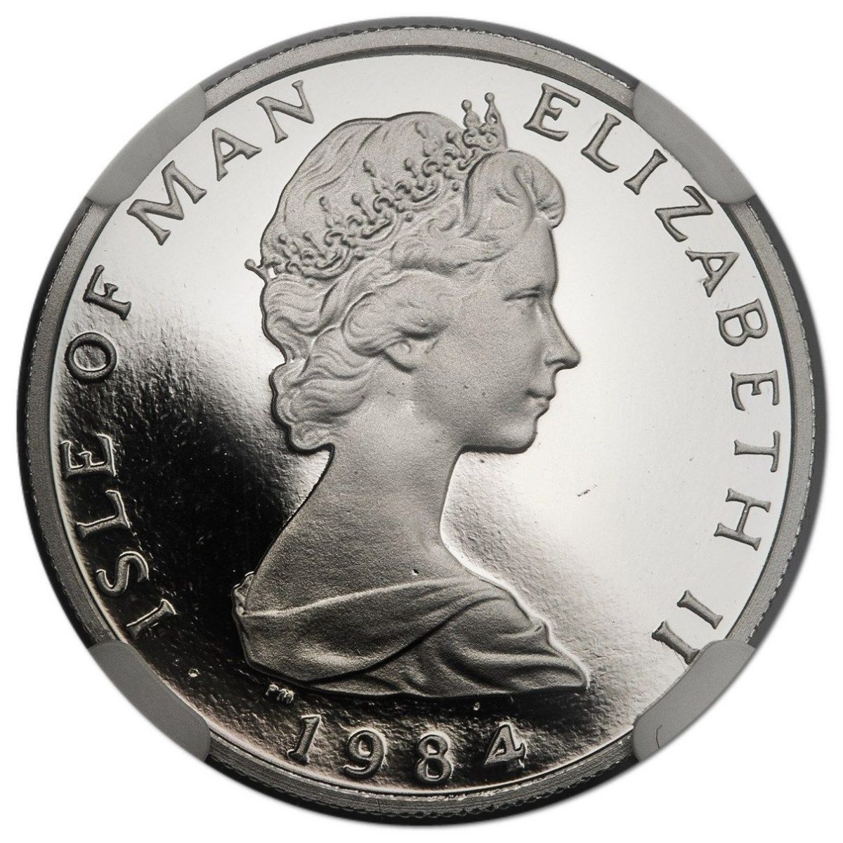 Isle of Man 5 Pence - Elizabeth II Cushag - Quincentenary of the College of Arms; Platinum obverse