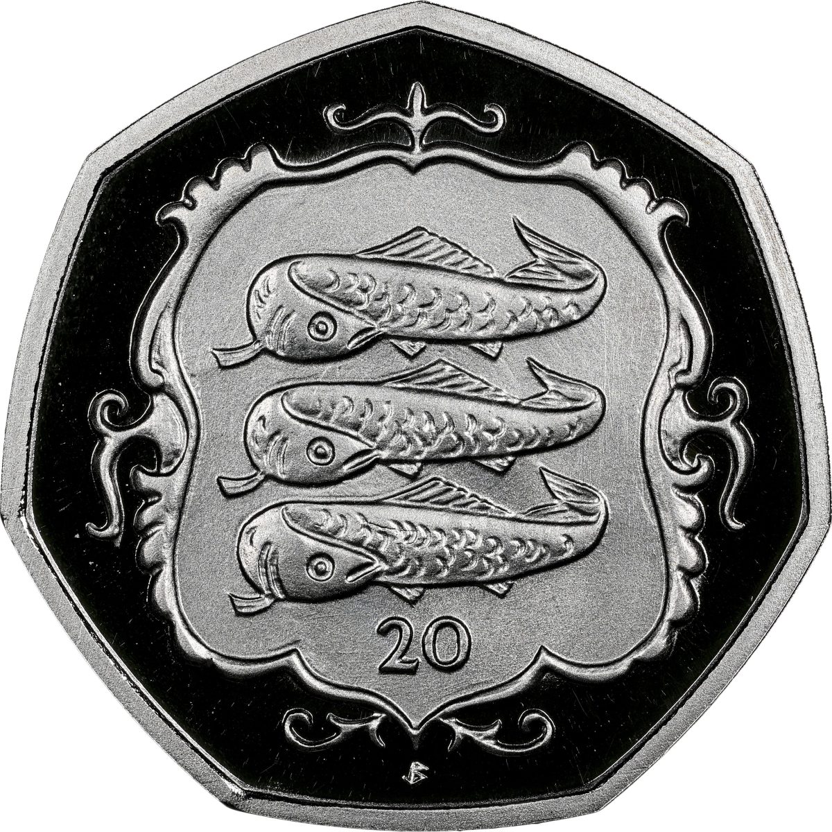 Isle of Man 20 Pence - Elizabeth II Quincentenary of the College of Arms; Platinum Proof