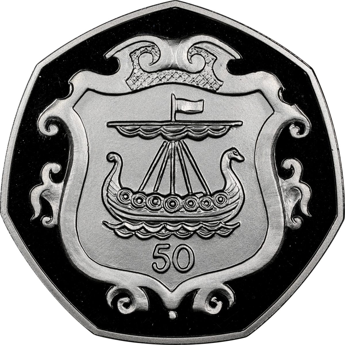 Isle of Man 50 Pence - Elizabeth II College of Arms; Platinum Proof