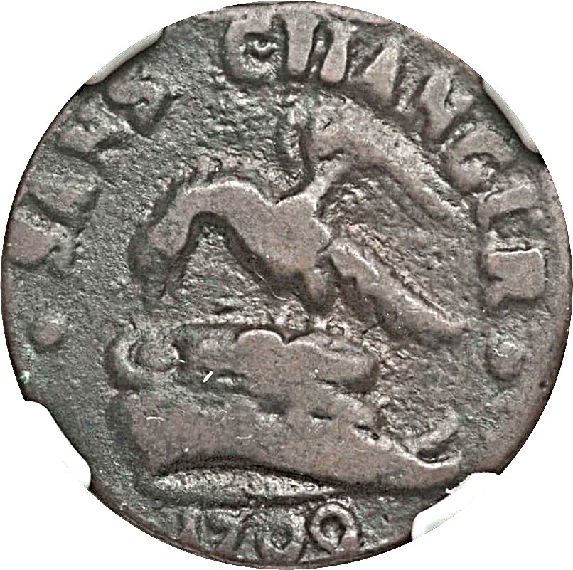 Isle of Man ½ Penny - James Stanley 1st Derby Coinage obverse