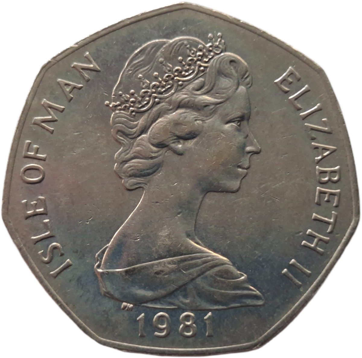 Isle of Man 50 Pence - Elizabeth II Tourist Trophy Motorcycle Races obverse