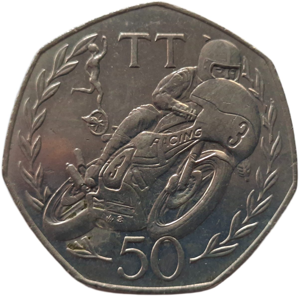 Isle of Man 50 Pence - Elizabeth II Tourist Trophy Motorcycle Races
