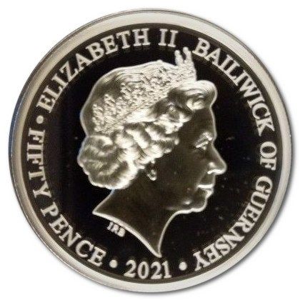Guernsey 50 Pence - Elizabeth II Her Majesty Queen Elizabeth II 95th Birthday photographic collection obverse