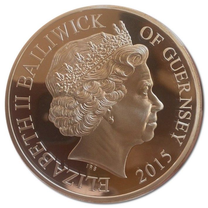 Guernsey 10 Pounds - Elizabeth II VE Day obverse