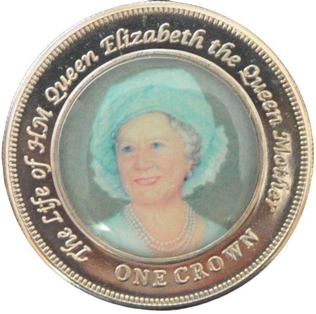 Nightingale Island 1 Crown - Elizabeth II The Queen Mother, light blue outfit