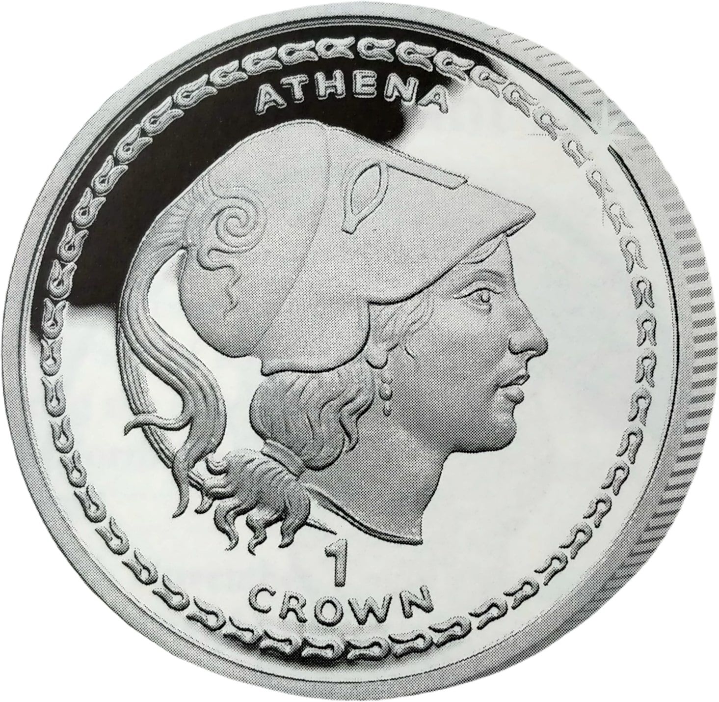 Gibraltar 1 Crown - Elizabeth II Athena; Silver Proof reverse