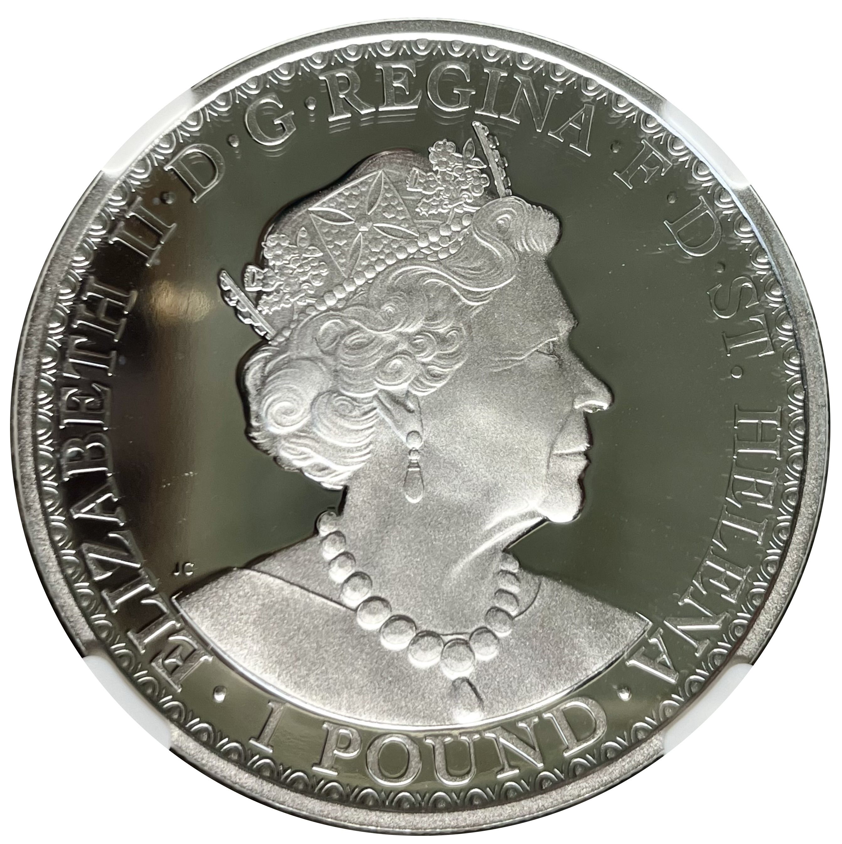 Saint Helena 1 Pound - Elizabeth II Posthumous; Una and the Lion obverse