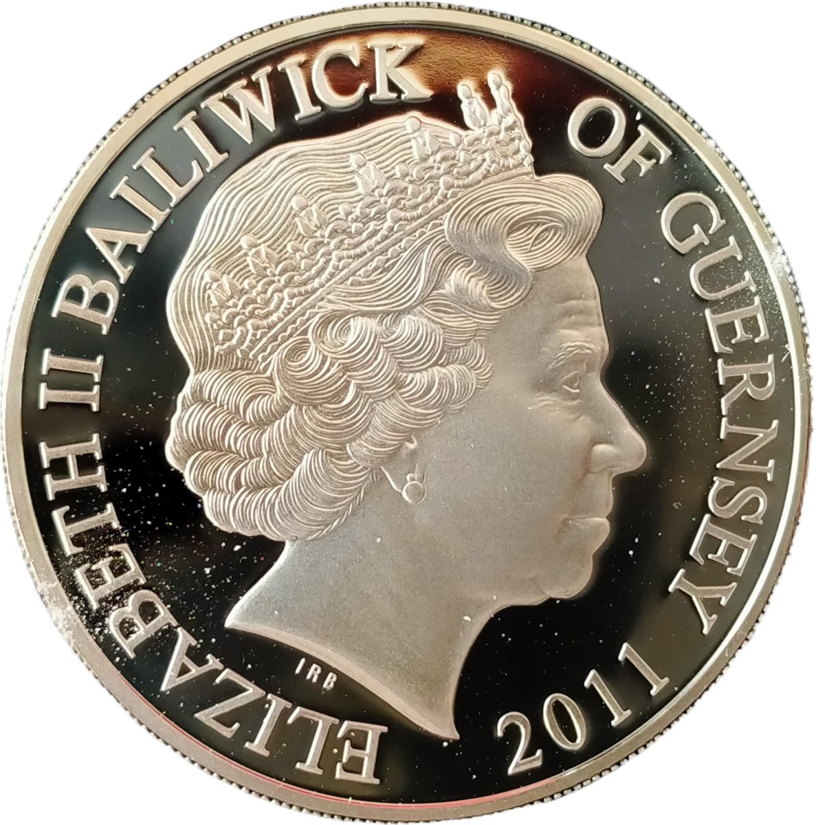 Guernsey 5 Pounds - Elizabeth II Royal Air Force; Silver Proof obverse