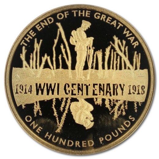 Alderney 100 Pounds - Elizabeth II End of Great War