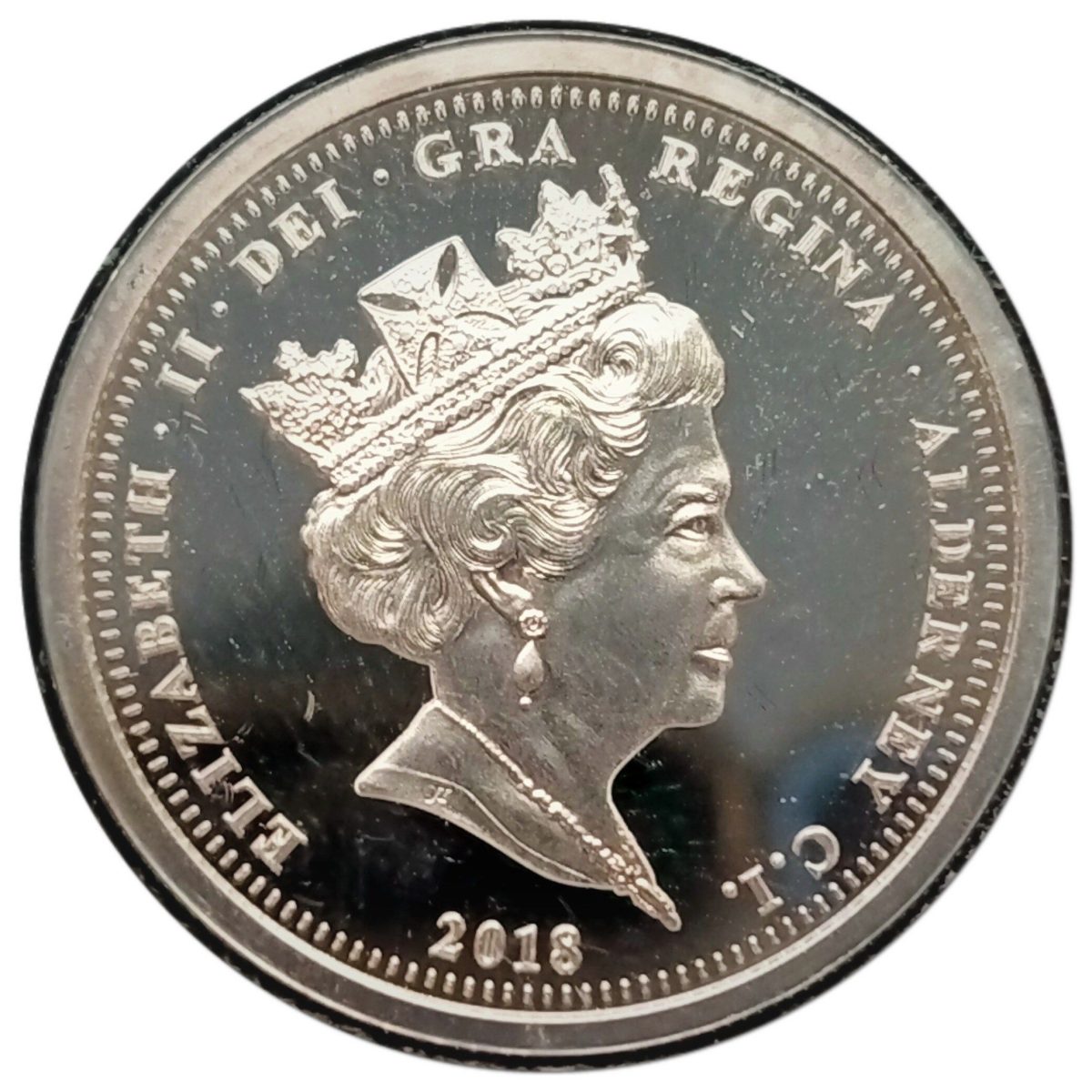 Alderney 1 Pound - Elizabeth II End of Great War; Silver Proof obverse
