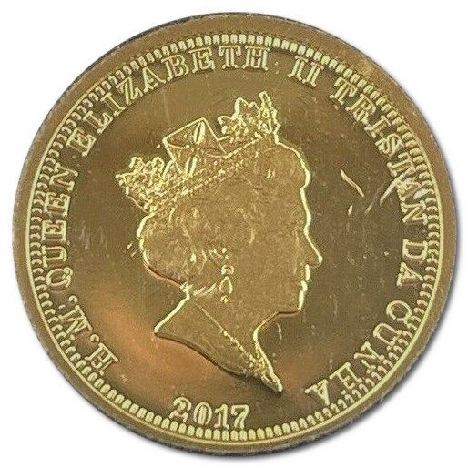 Tristan da Cunha 1 Crown - Elizabeth II Platinum Wedding - Portrait; Gold obverse
