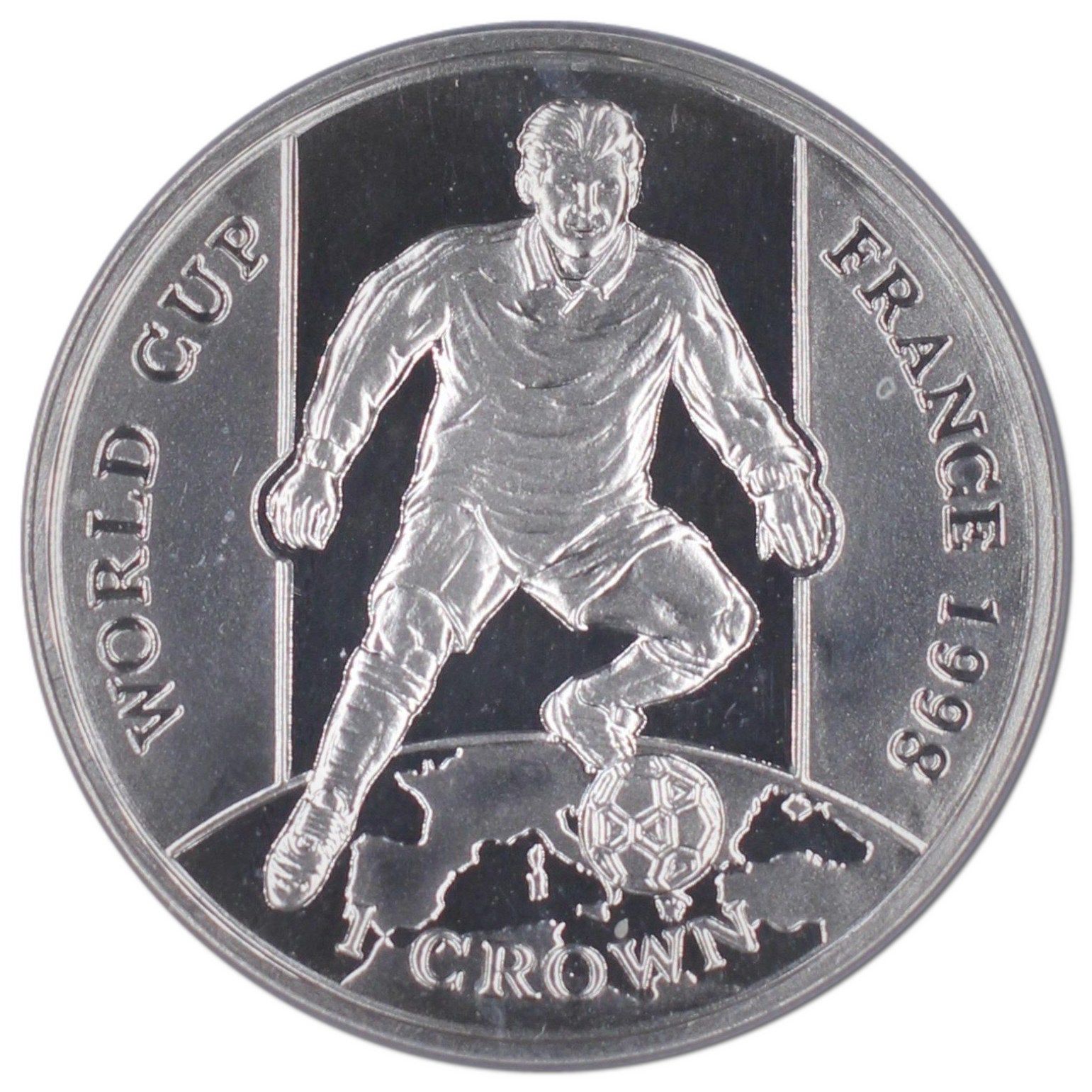 Gibraltar 1 Crown - Elizabeth II Player running with ball; Silver Proof reverse