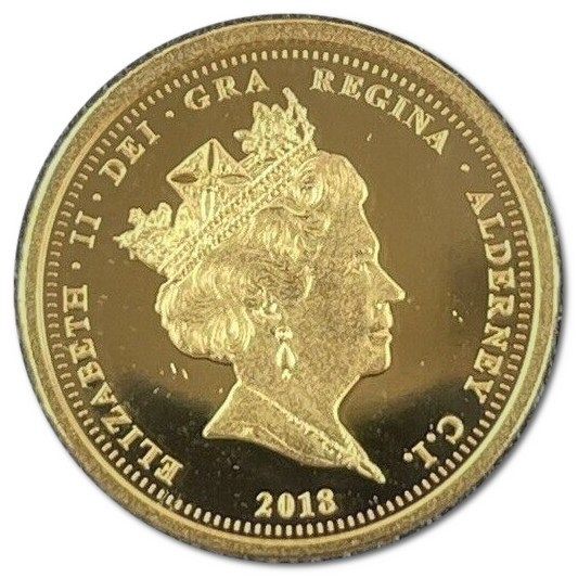 Alderney 25 Pence - Elizabeth II 65th Ann. Coronation obverse