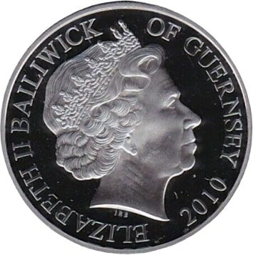 Guernsey 5 Pounds - Elizabeth II Evacuation of Dunkirk; Silver Proof obverse