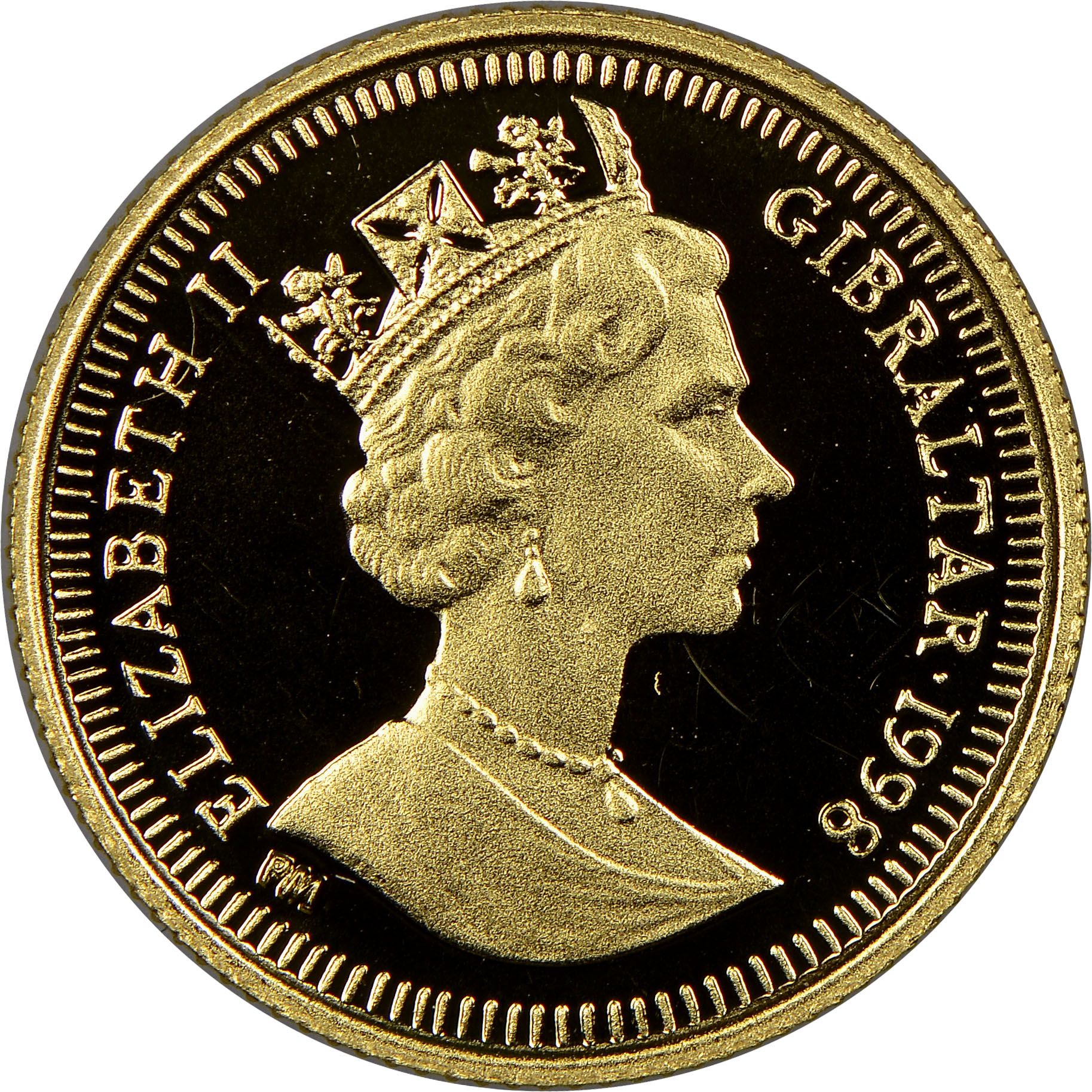 Gibraltar 1/25 Crown - Elizabeth II Marco Polo obverse