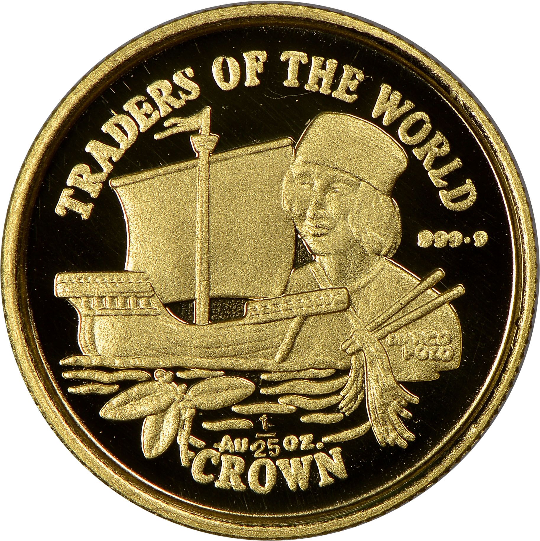 Gibraltar 1/25 Crown - Elizabeth II Marco Polo reverse