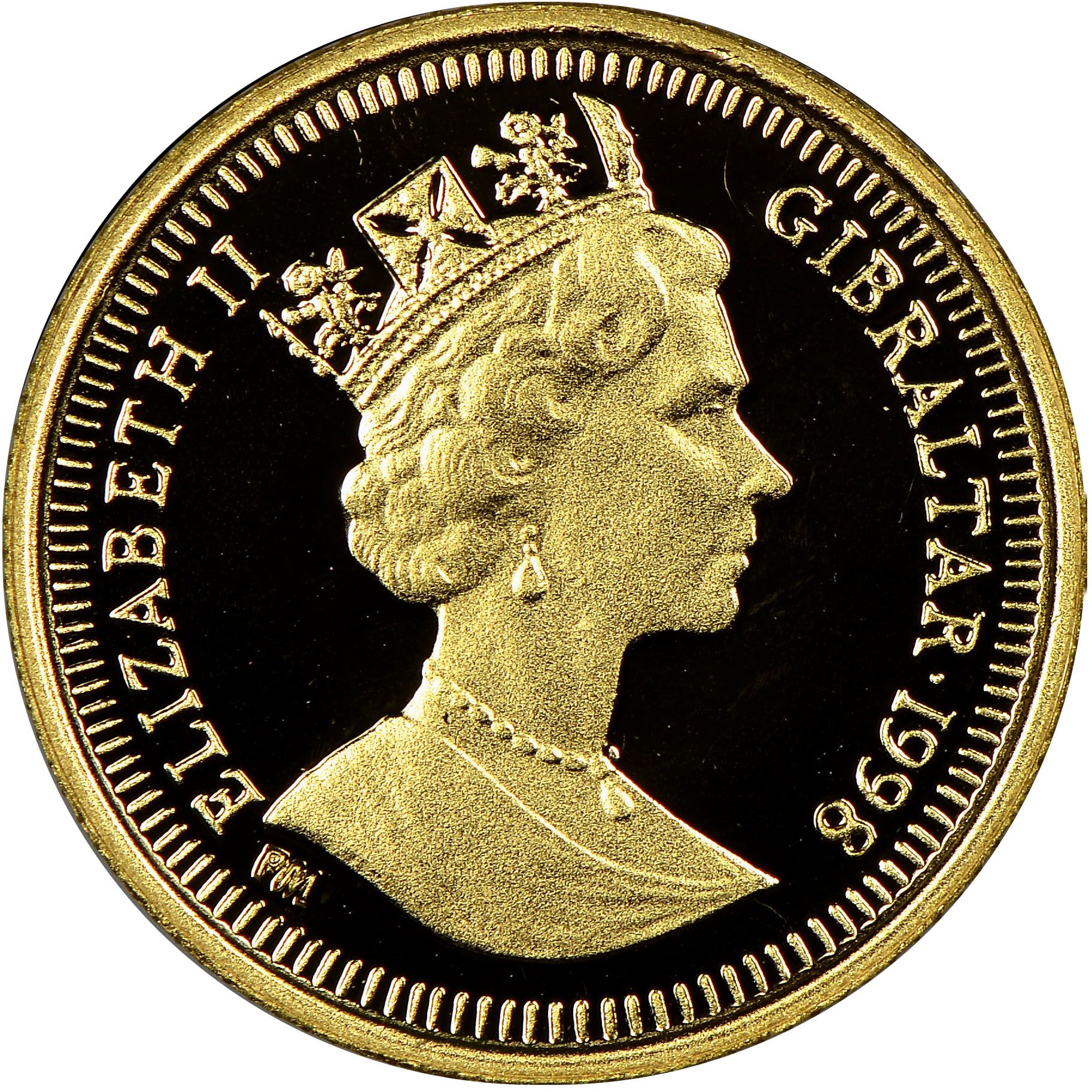 Gibraltar 1/25 Crown - Elizabeth II Christopher Columbus obverse