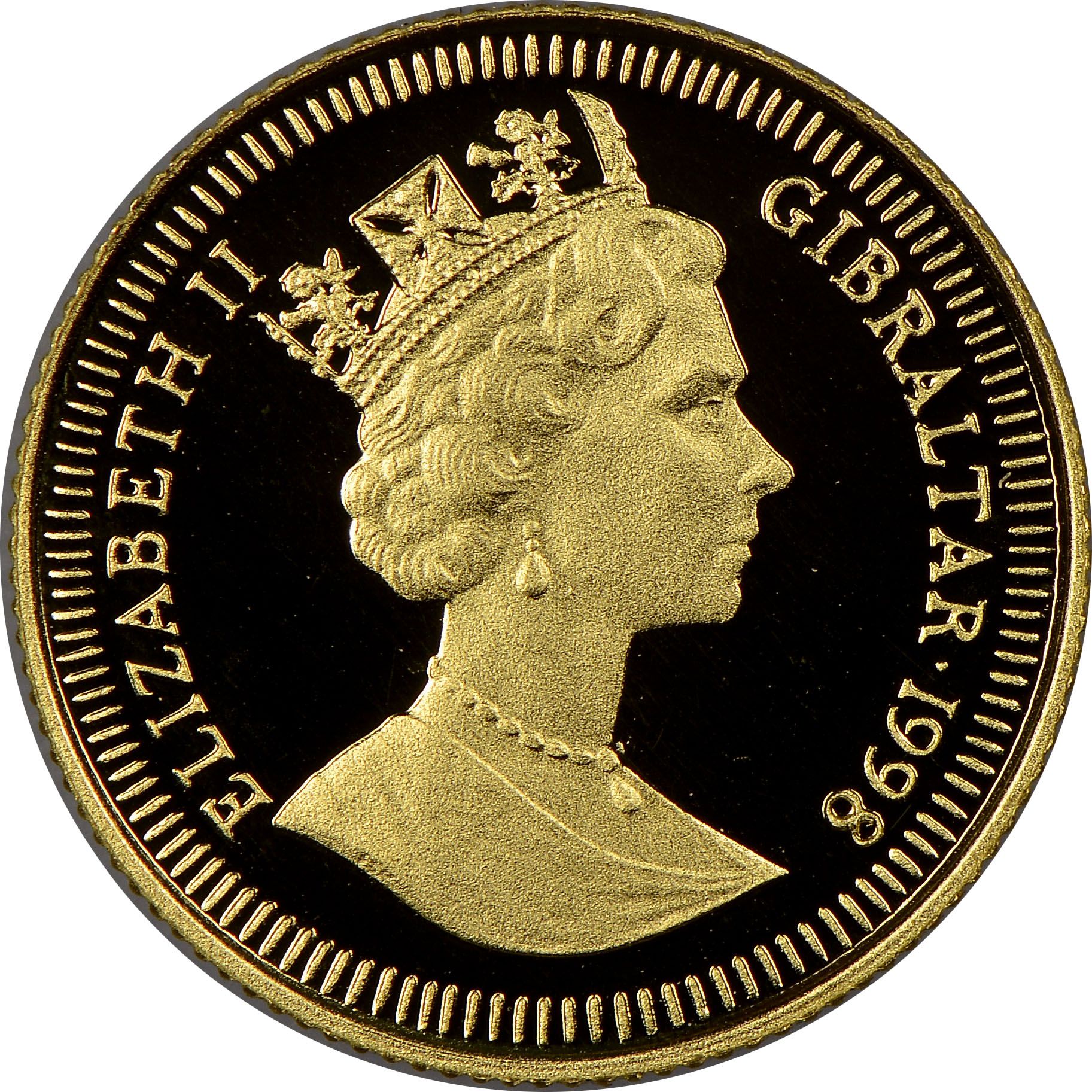 Gibraltar 1/25 Crown - Elizabeth II Viking Ship obverse