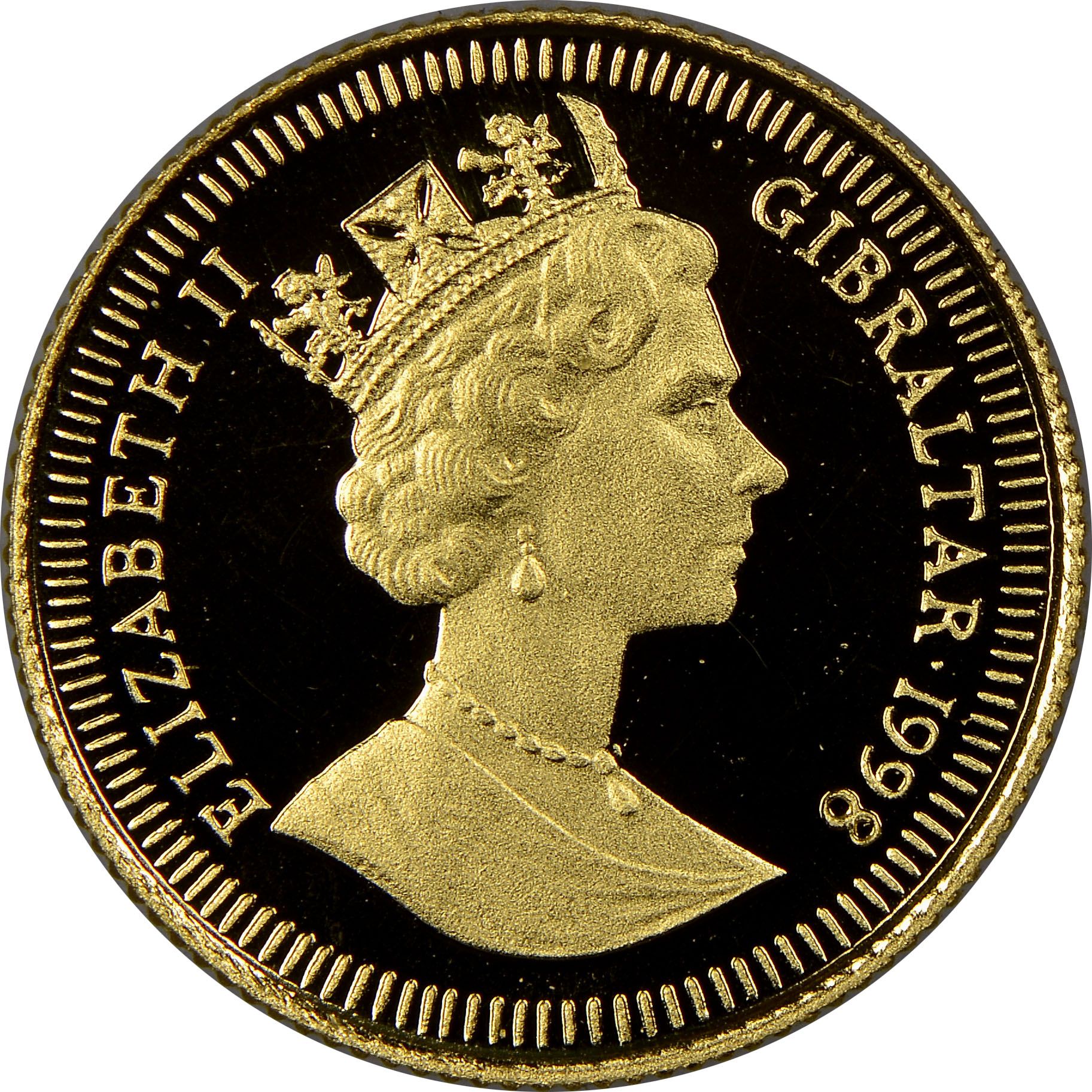Gibraltar 1/25 Crown - Elizabeth II Phoenician Ship obverse