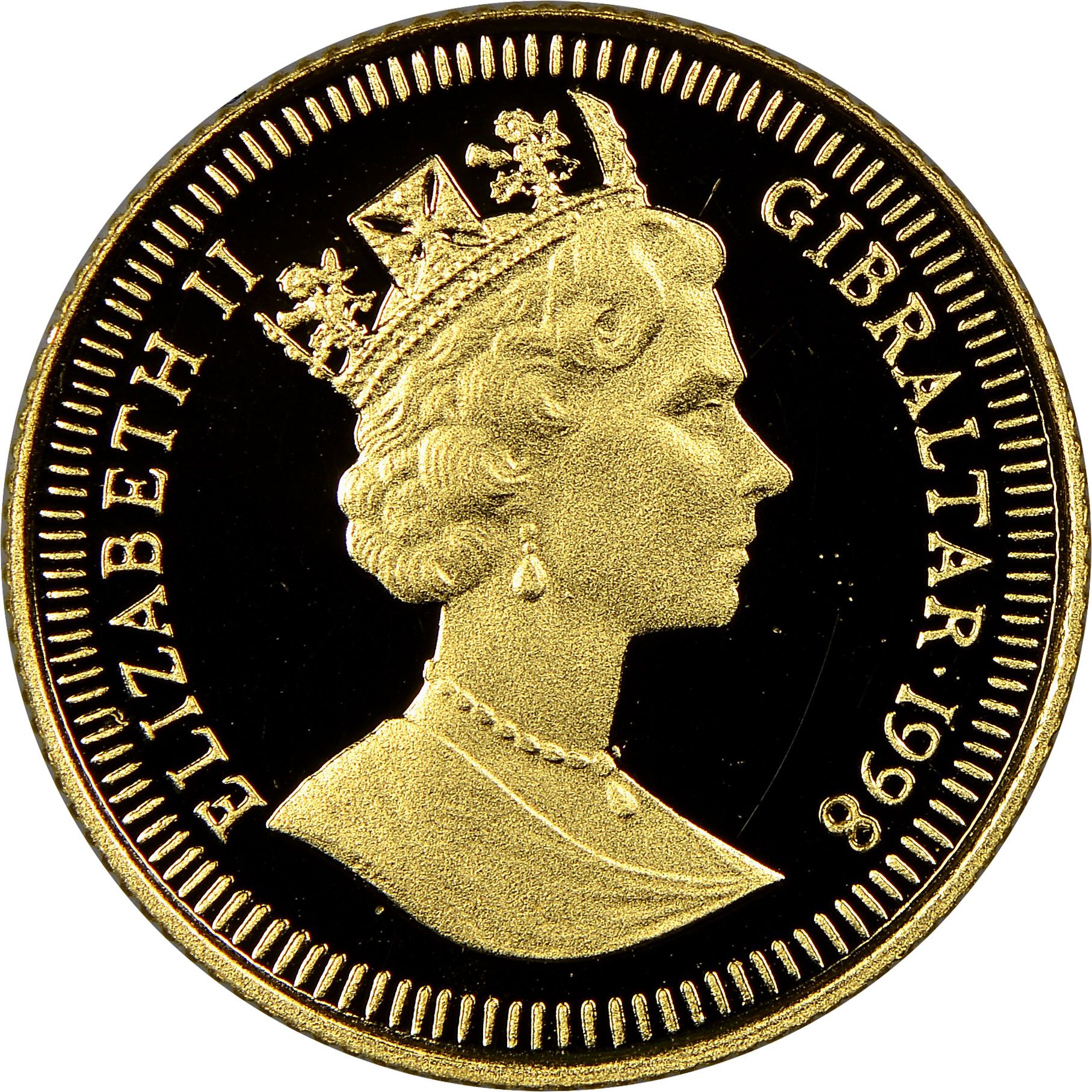 Gibraltar 1/25 Crown - Elizabeth II Chinese Junk obverse