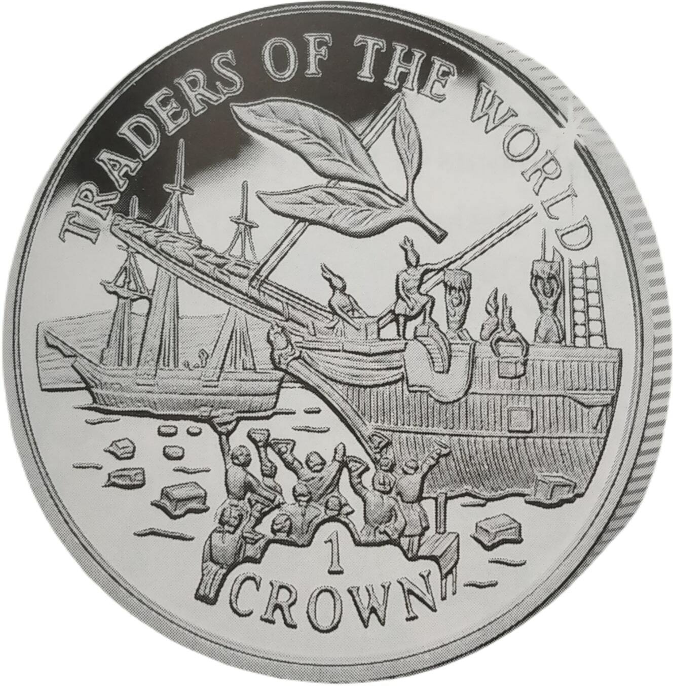 Gibraltar 1 Crown - Elizabeth II Boston Tea Party; Silver Proof