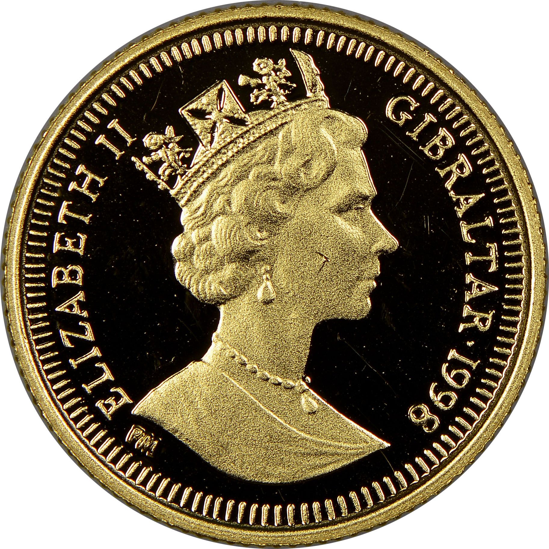Gibraltar 1/25 Crown - Elizabeth II Boston Tea Party obverse