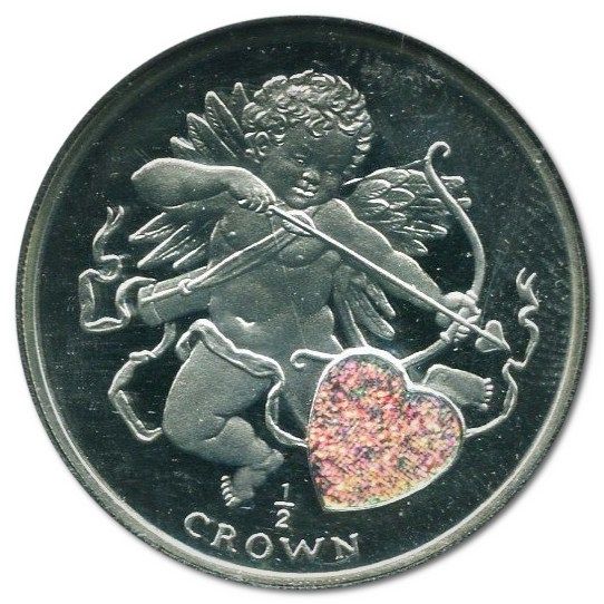 Gibraltar ½ Crown - Elizabeth II Cupid hologram; Silver Proof