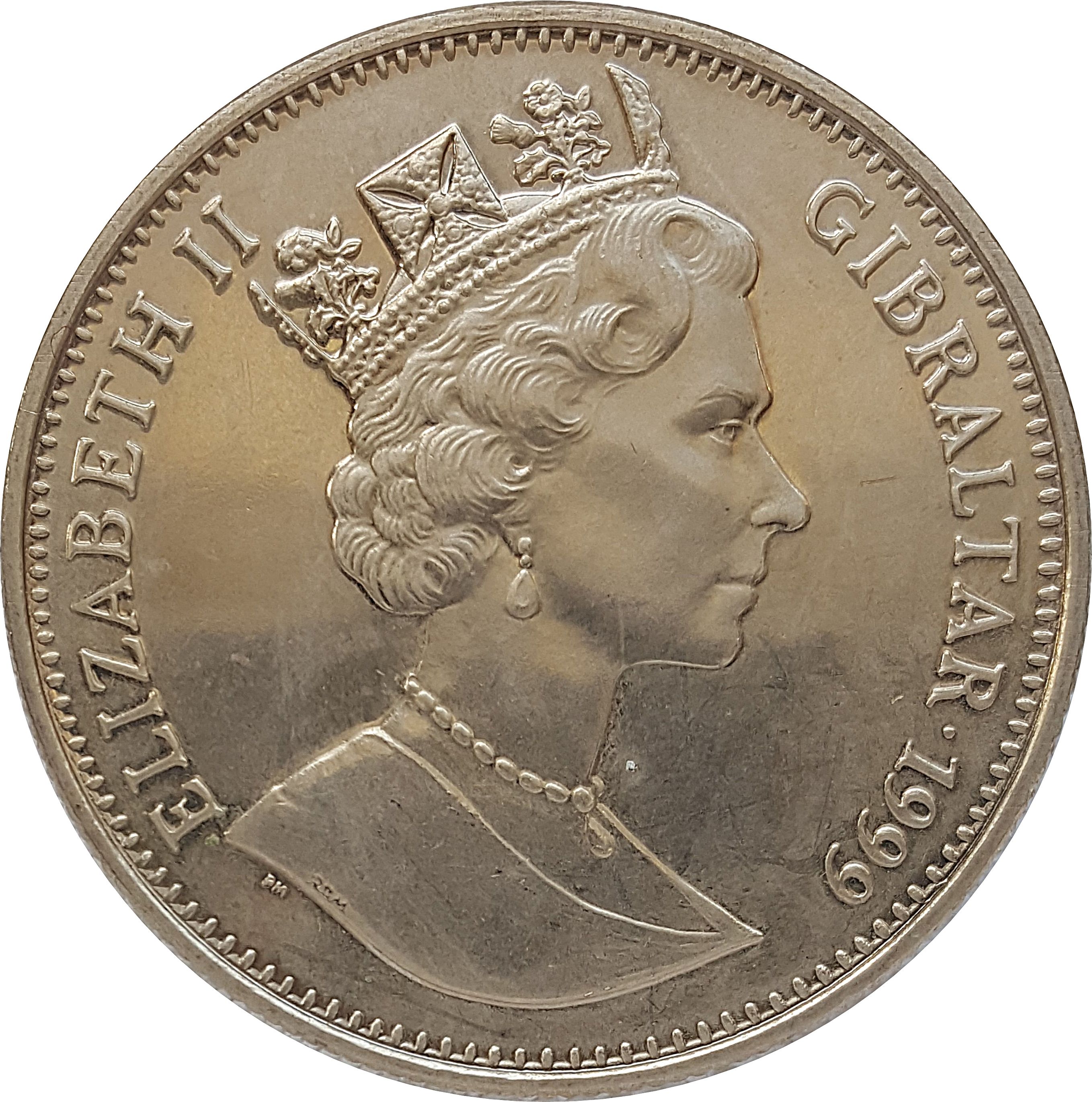 Gibraltar 1 Crown - Elizabeth II Queen Mother as a Girl 1905 obverse