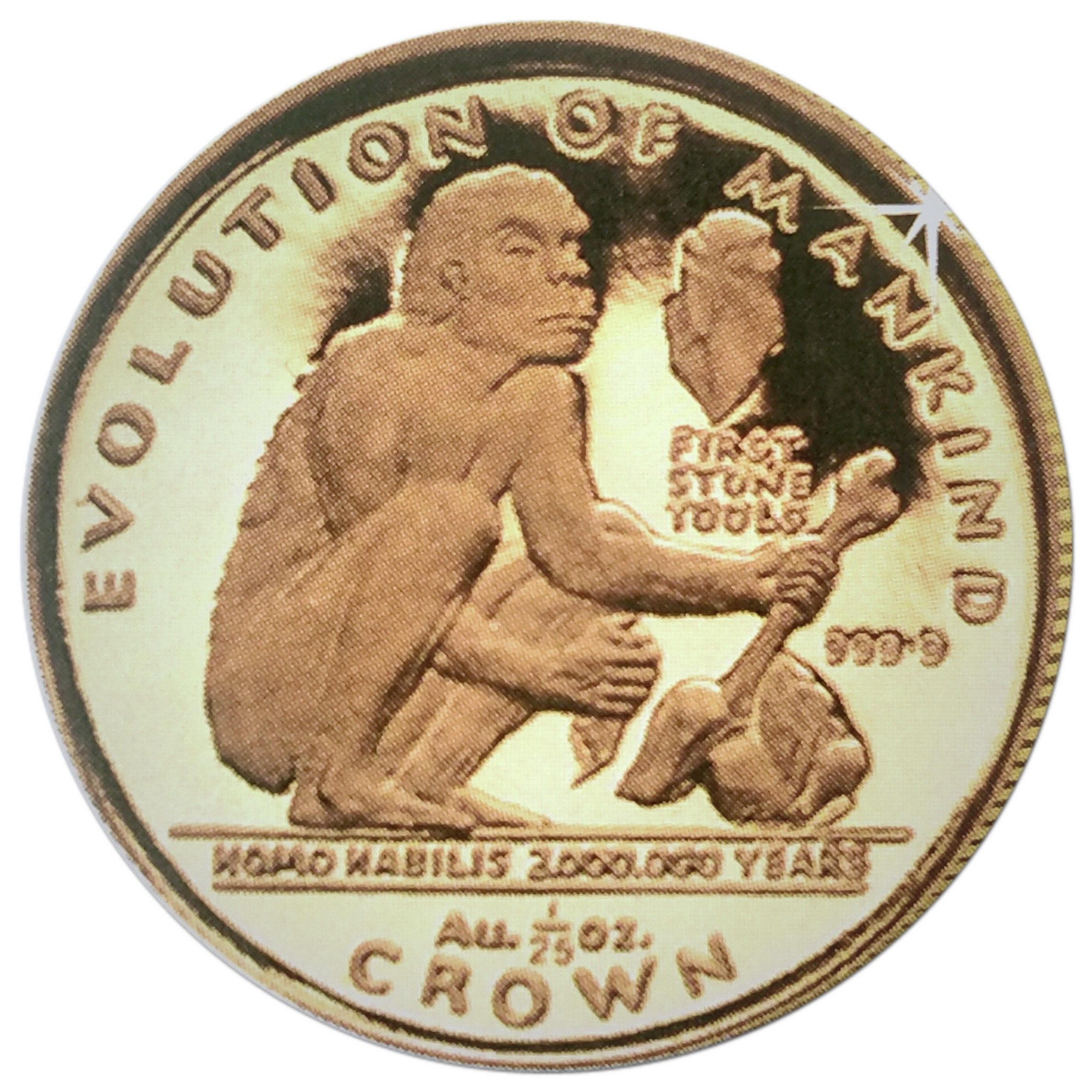 Gibraltar 1/25 Crown - Elizabeth II Homo Habilis reverse