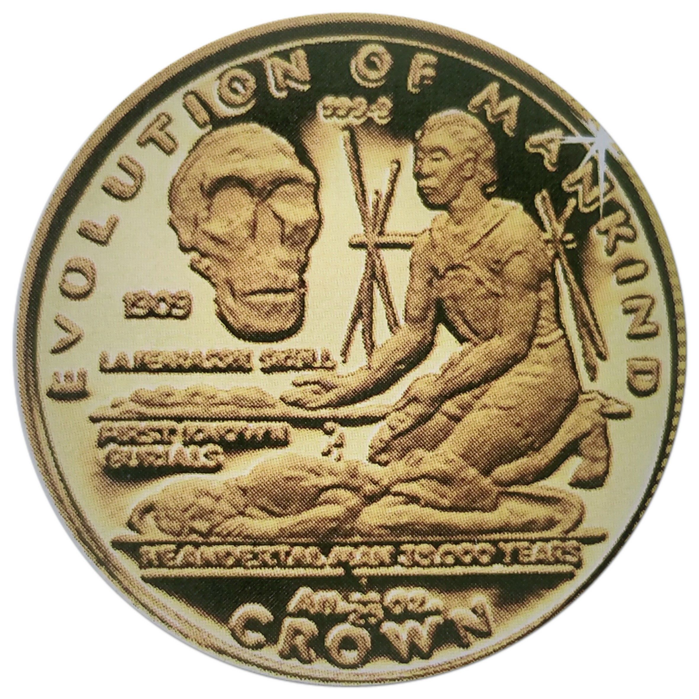Gibraltar 1/25 Crown - Elizabeth II Neandertal Man reverse