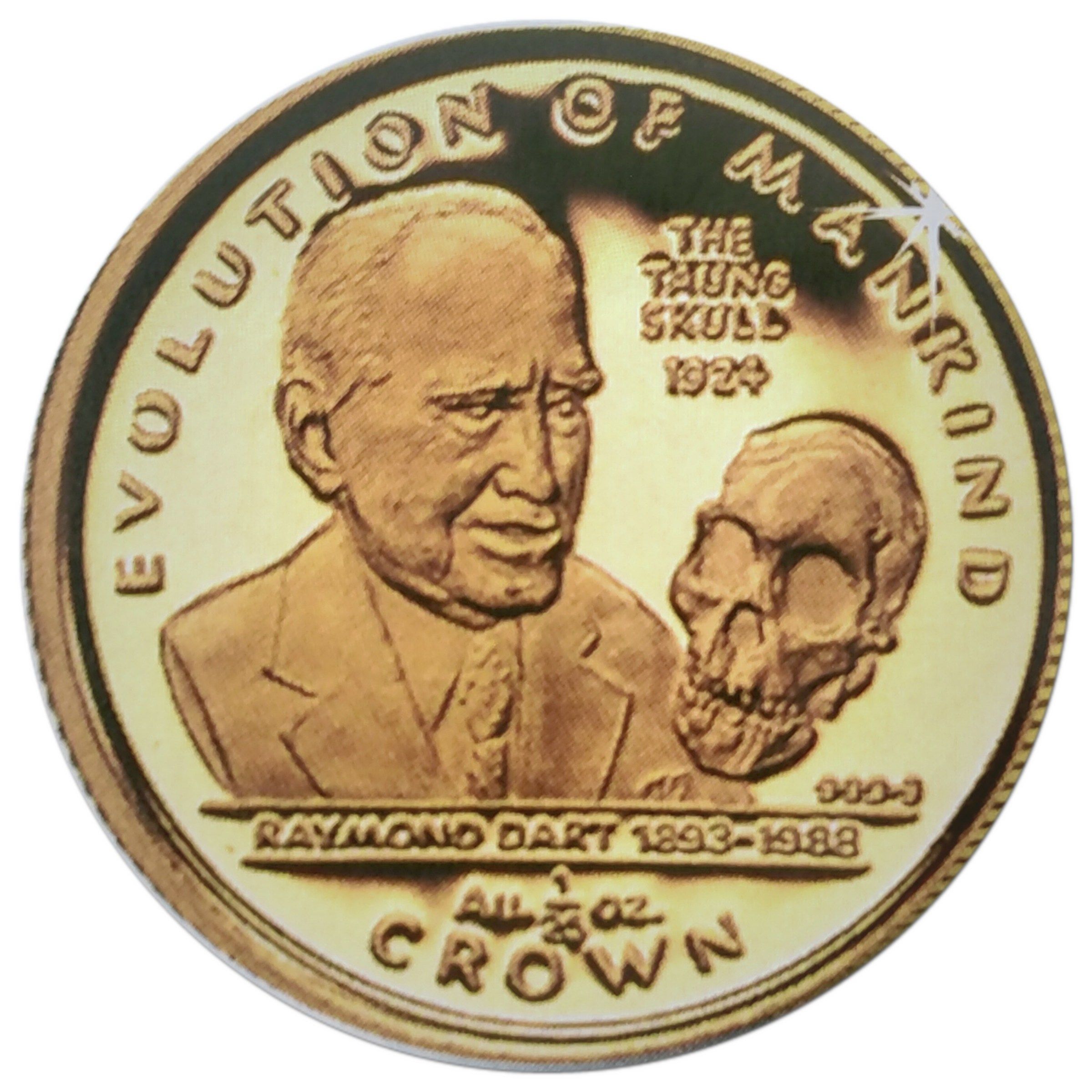 Gibraltar 1/25 Crown - Elizabeth II Raymond Dart and Taung Skull reverse
