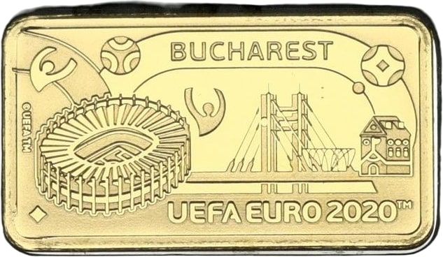 Gibraltar 1 Pound - Elizabeth II UEFA Euro 2020 - Bucharest reverse
