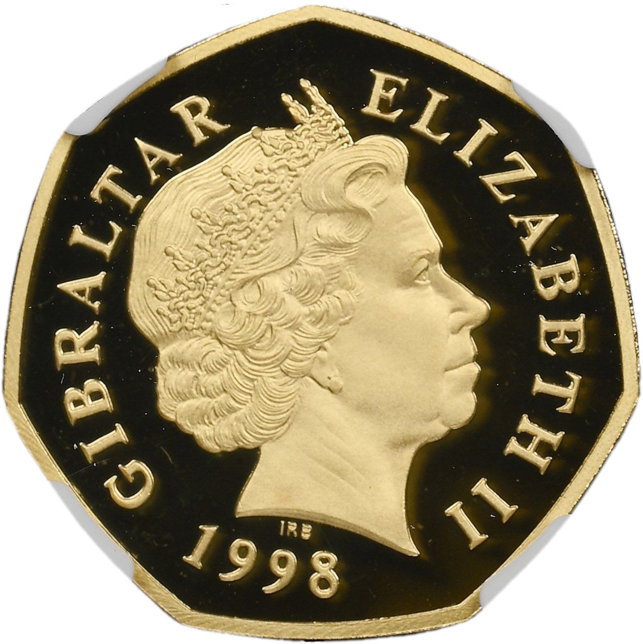 Gibraltar 50 Pence - Elizabeth II Christmas; Gold Proof obverse