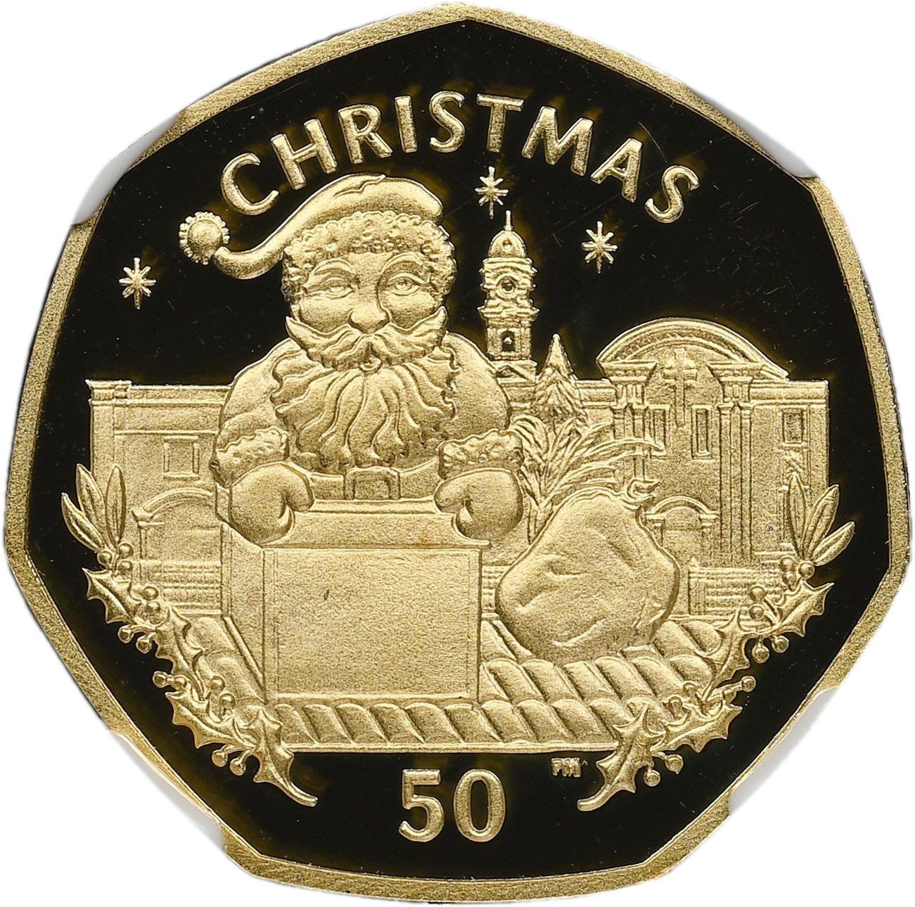 Gibraltar 50 Pence - Elizabeth II Christmas; Gold Proof