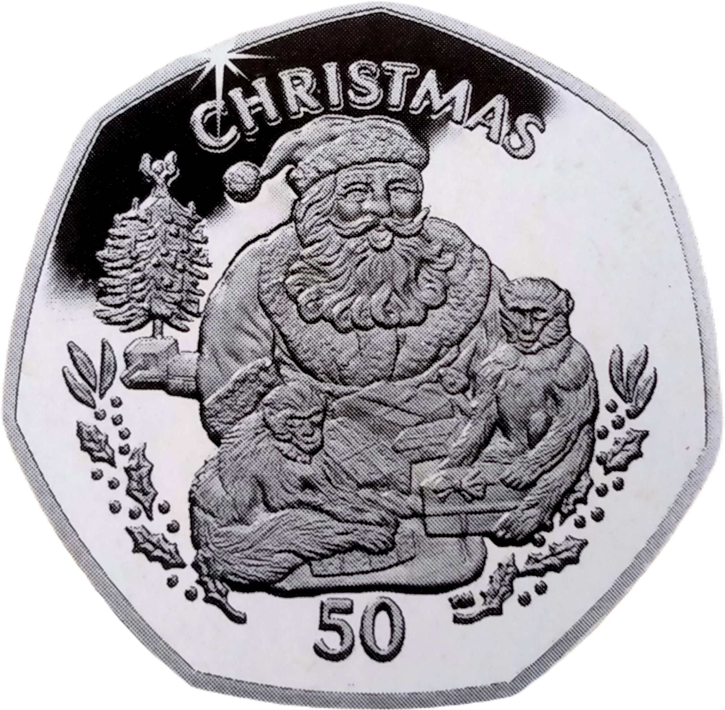 Gibraltar 50 Pence - Elizabeth II Christmas; Silver Proof