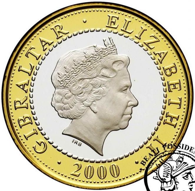Gibraltar 2 Pounds - Elizabeth II The Girdle of Hippolyte; Silver Proof obverse
