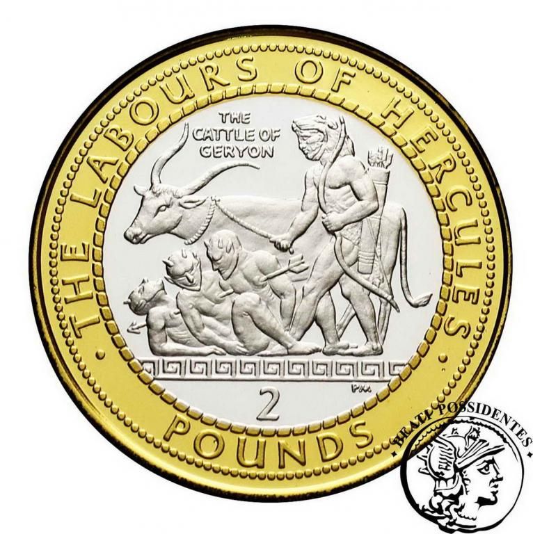 Gibraltar 2 Pounds - Elizabeth II The Cattle of Geryon; Silver Proof