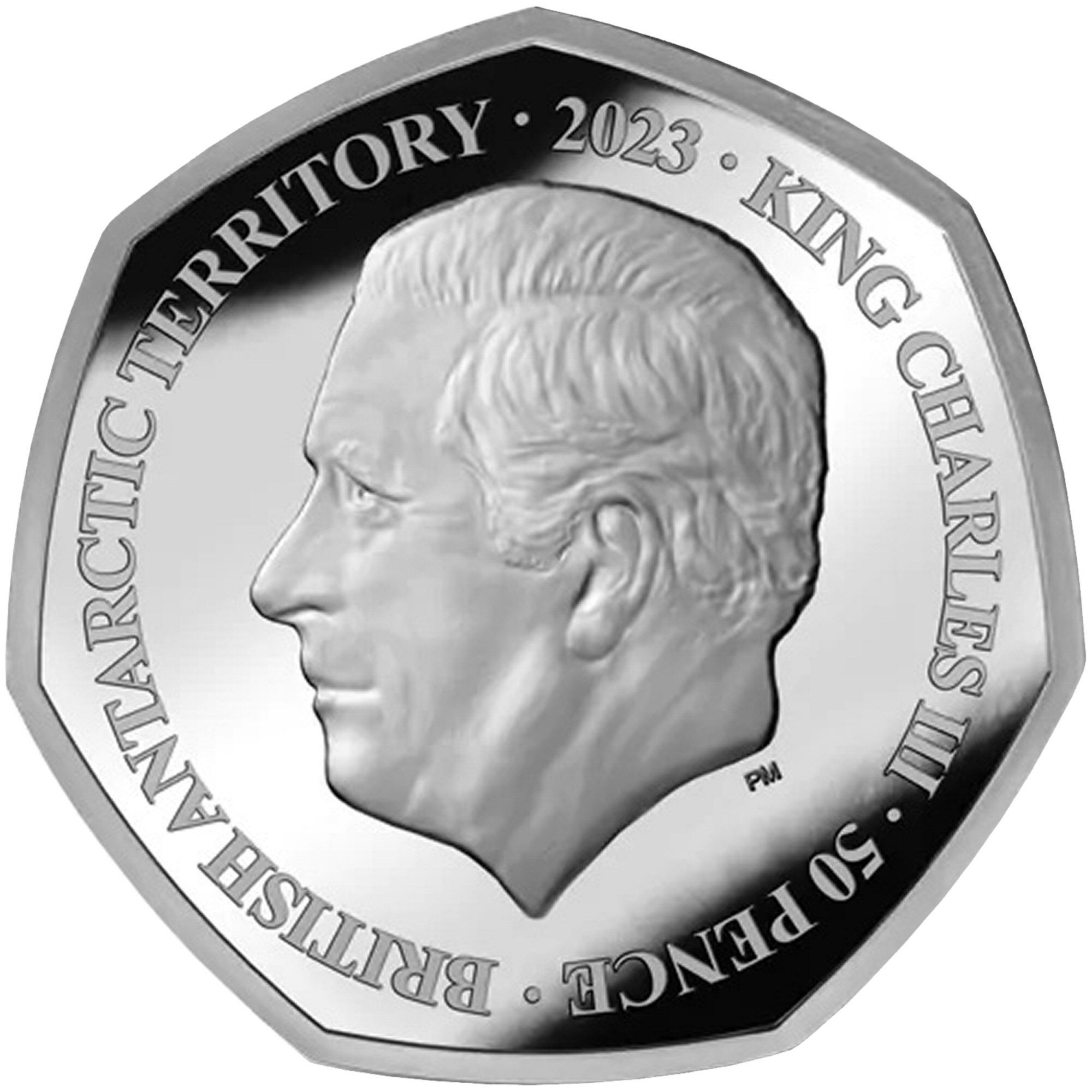 British Antarctic Territory 50 Pence - Charles III Caernarfon Castle obverse