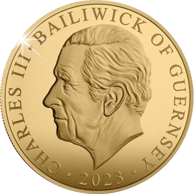 Guernsey 5 Pounds - Charles III Christopher Wren; Gold Proof obverse