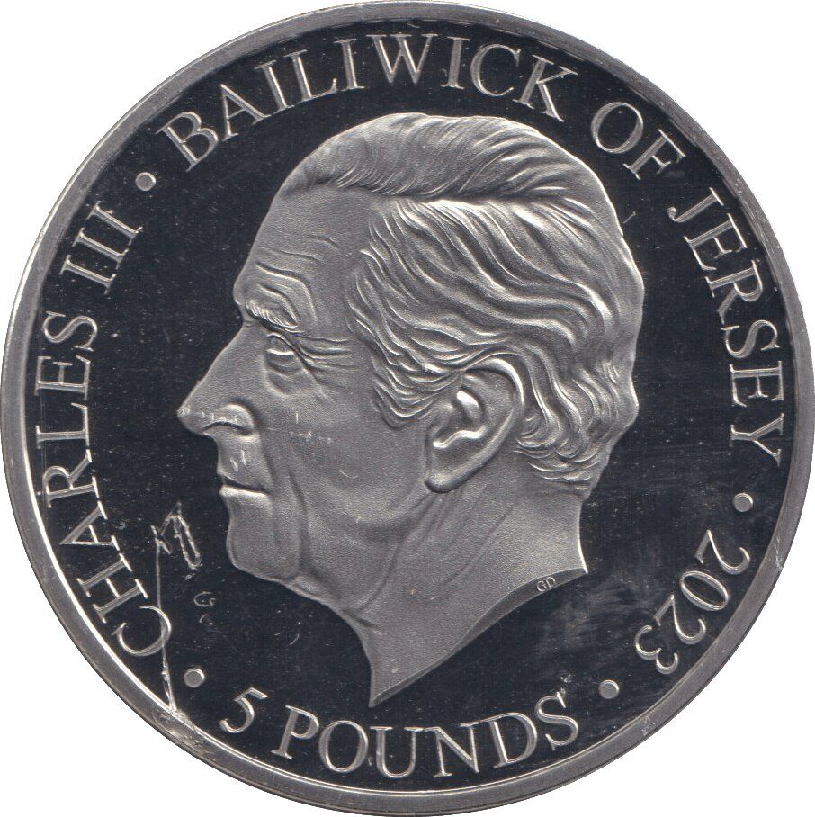 Jersey 5 Pounds - Charles III Life and Legacy of Queen Elizabeth II obverse