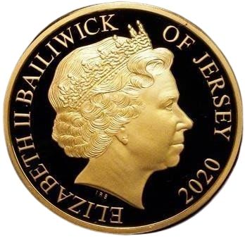 Jersey 5 Pounds - Elizabeth II We Will Remember Them; Gold Proof obverse