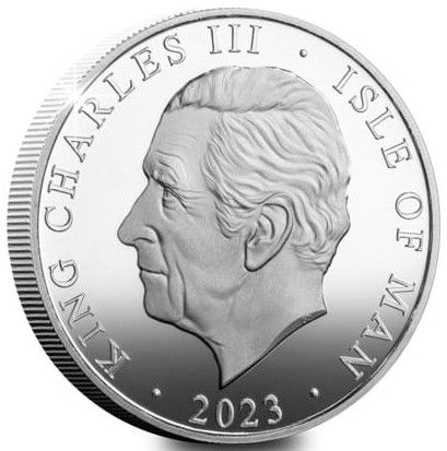 Isle of Man 5 Pounds - Charles III Elizabeth II obverse