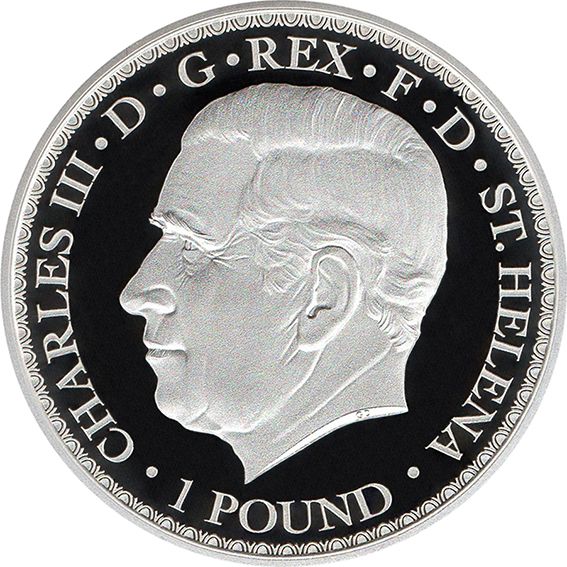 Saint Helena 1 Pound - Charles III Una and The Lion obverse