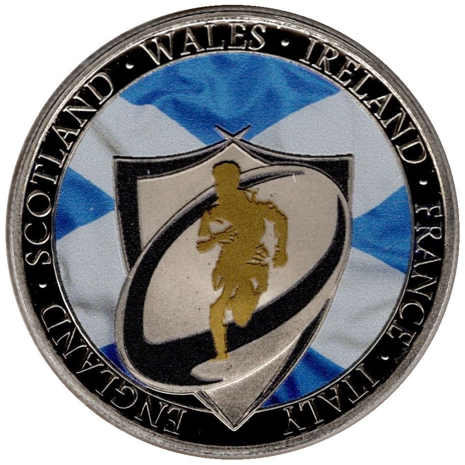 Gibraltar 1 Crown - Charles III Rugby Six Nations 2023; Scotland reverse
