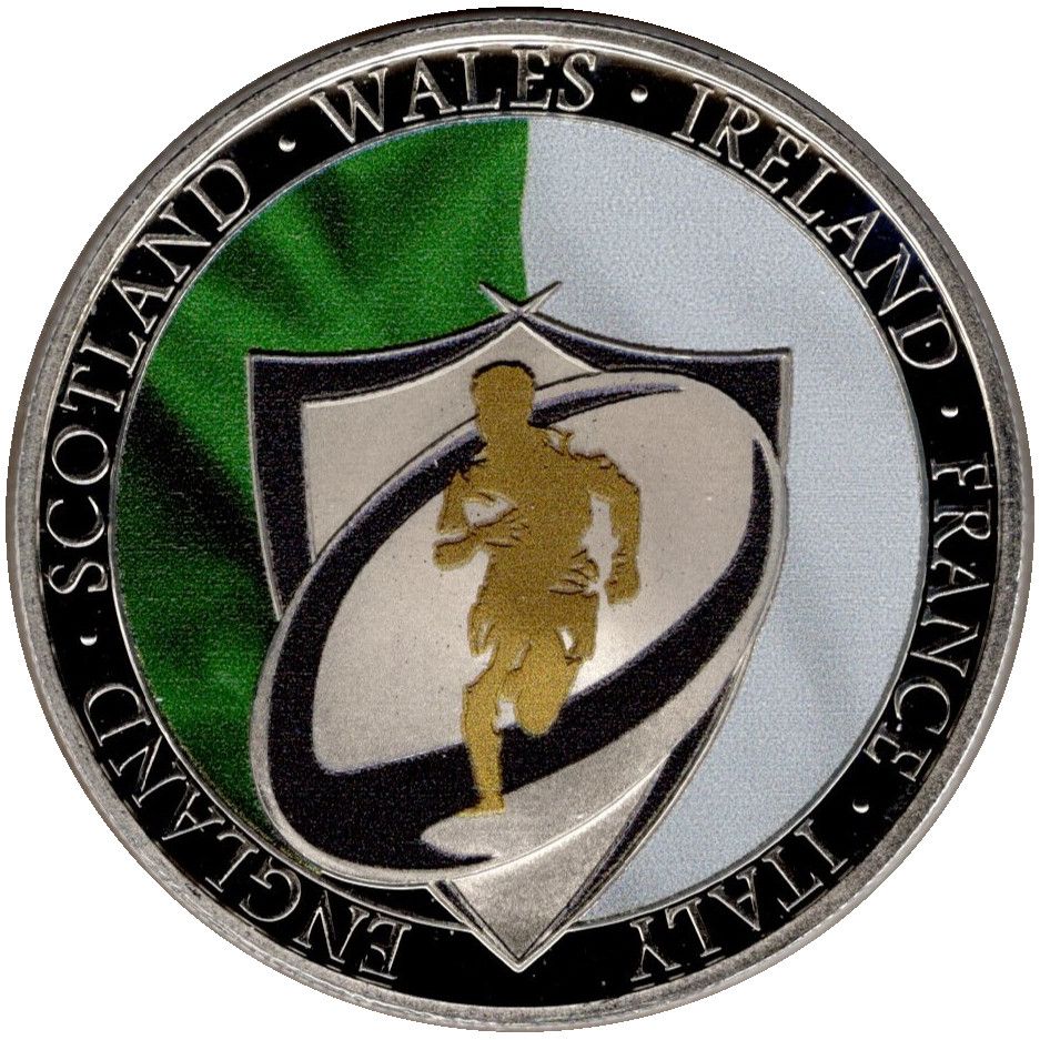 Gibraltar 1 Crown - Charles III Rugby Six Nations 2023; Ireland reverse