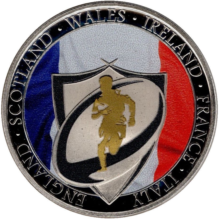 Gibraltar 1 Crown - Charles III Rugby Six Nations 2023; France reverse