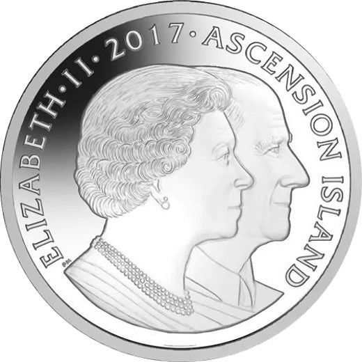 Ascension Island 1 Crown - Elizabeth II Sapphire Jubilee, State opening of Parliament obverse