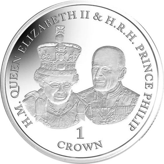 Ascension Island 1 Crown - Elizabeth II Sapphire Jubilee, State opening of Parliament